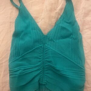 Sandro Teal/Turquoise Ribbed Knit Top